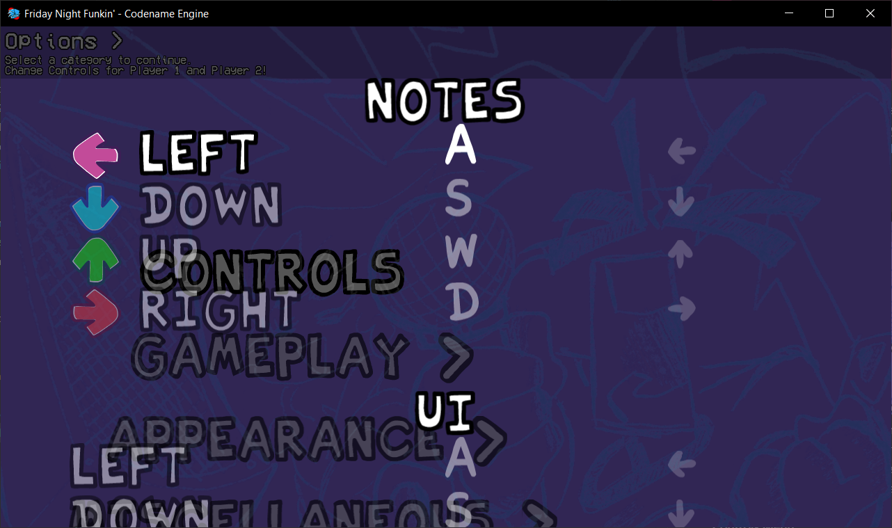 Controls Menu